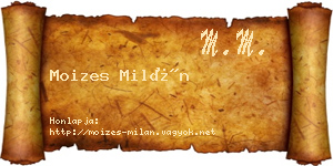 Moizes Milán névjegykártya